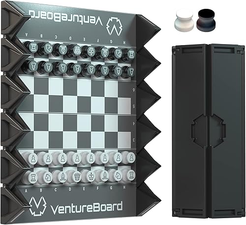 VENTUREBOARD Juego de ajedrez único magnético de 6 pulgadas, 2 reinas adicionales, tablero plegable, piezas de juego de mesa de ajedrez de viaje