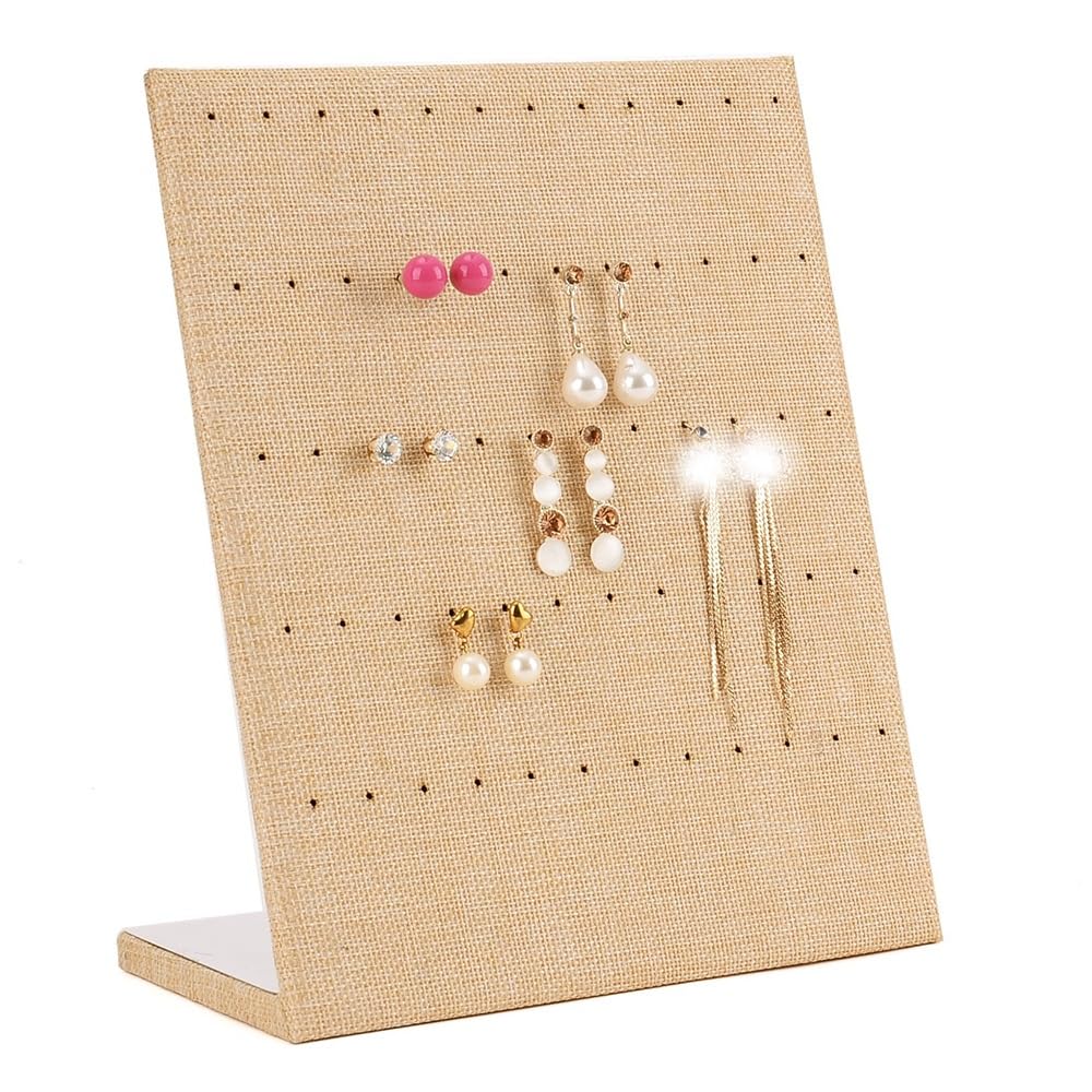 CJHFR472SG Jewelry Organizer Stands Earring Display Stand 3-Color Jewelry Organizer for Earrings Studs Hanging Holder Jewelry Display Stand(Beige)