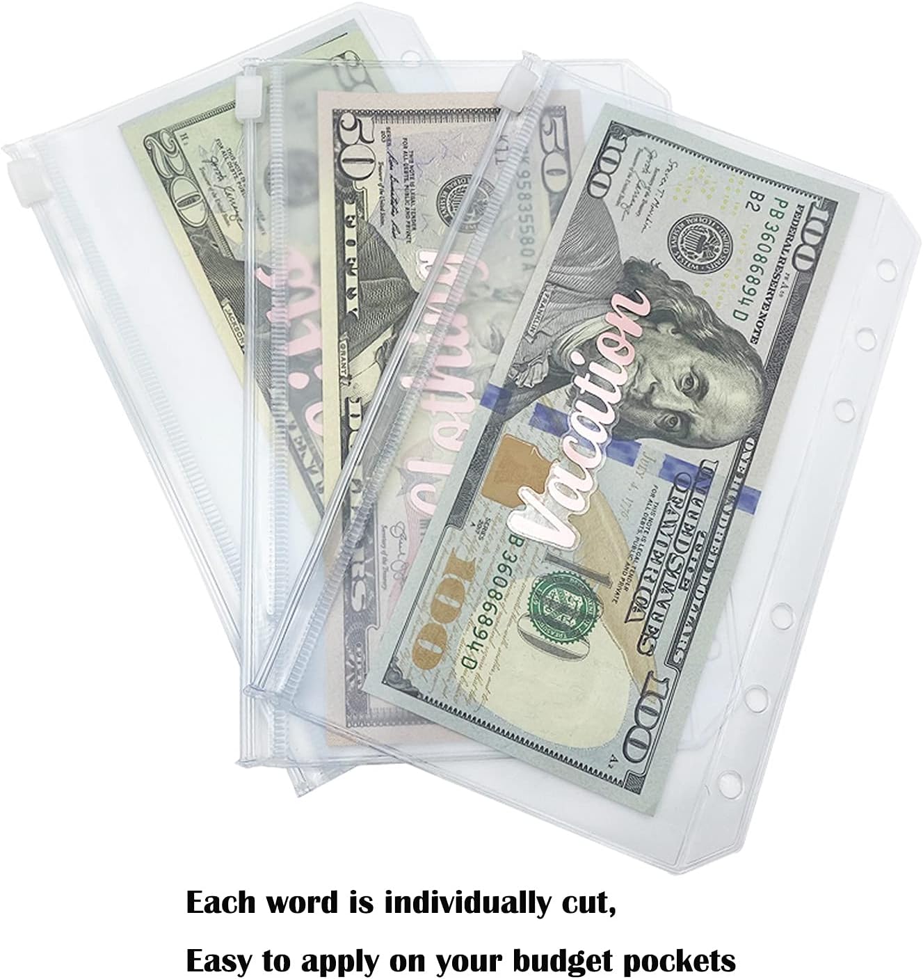Budget Sheets for A6 Binder with Holes, Budget Sheet for Cash Envelopes, 60Pcs Expense Tracker Sheets with 3 Sheets Cash Envelope Sticker for Budget Planners