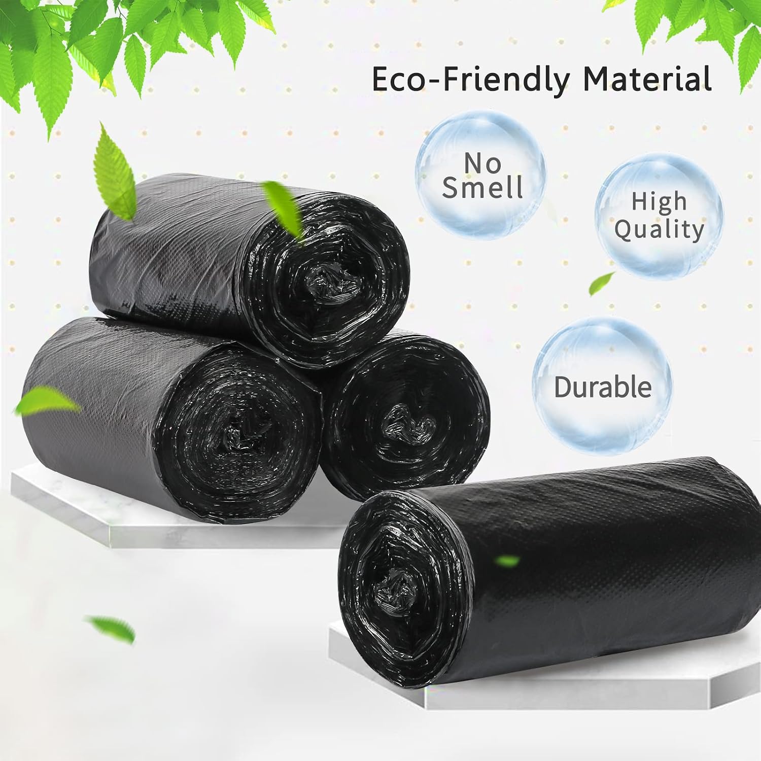 Trash Bags, Garbage Bags, 120 Count 6 Gallon [Extra Thick][Leak Proof] Rubbish Bags Wastebasket Bin Liners for Home Office Trash Can Black image 2