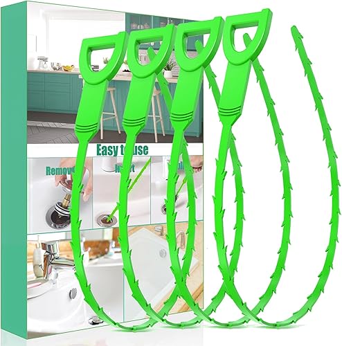 Miniatura 7 de Removedor de obstrucciones de drenaje de pelo de serpiente de drenaje, paquete de 3 herramientas para desatascar el fregadero de serpiente