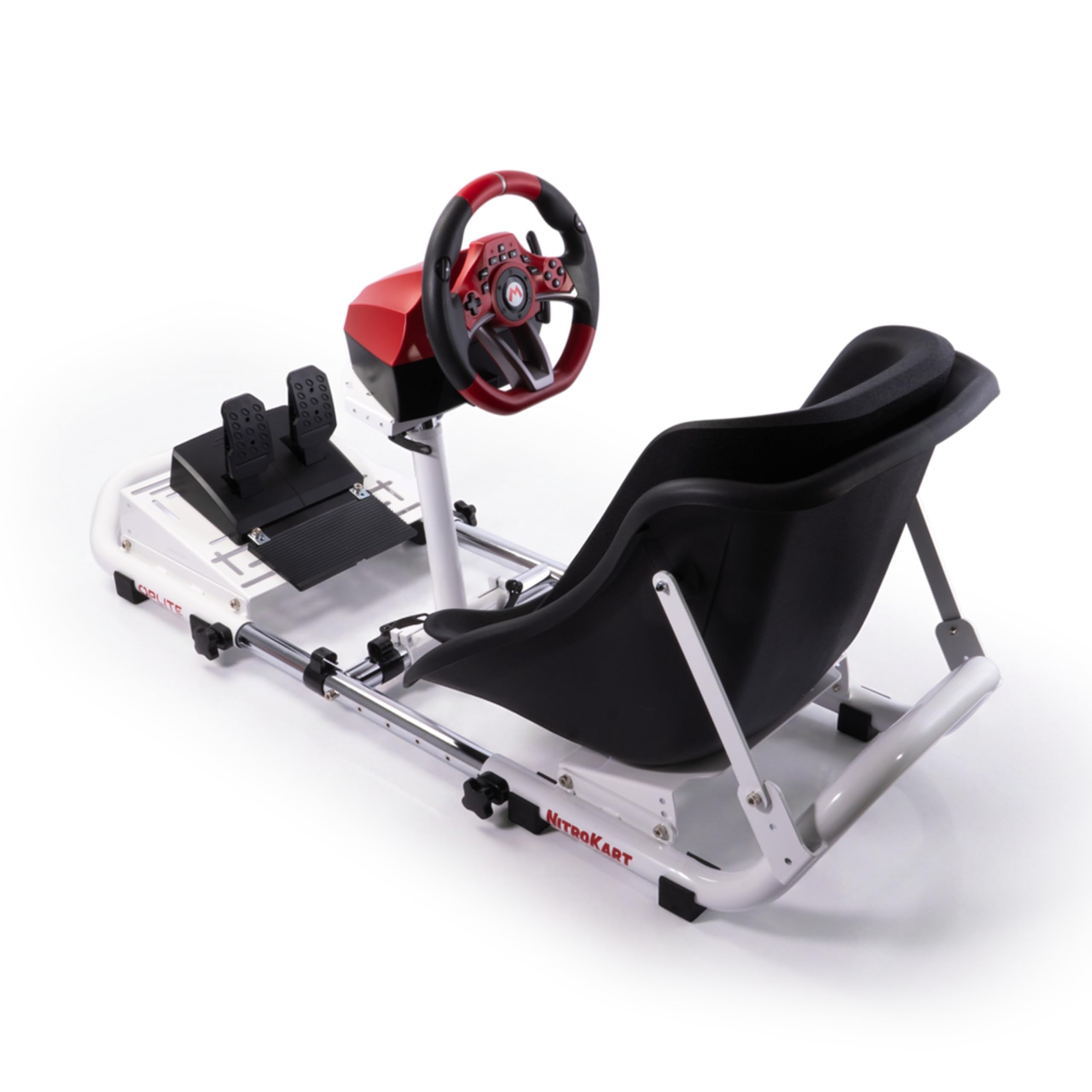 OPLITE NitroKart V2 Sim Racing Cockpit Verstellbar Kinder Erwachsene White