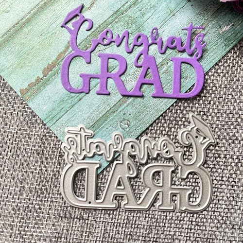 Miniatura 7 de Troquel de corte de metal con palabras de graduación para hacer tarjetas y decoraciones de álbumes de fotos, frases letras troqueladas, plantillas