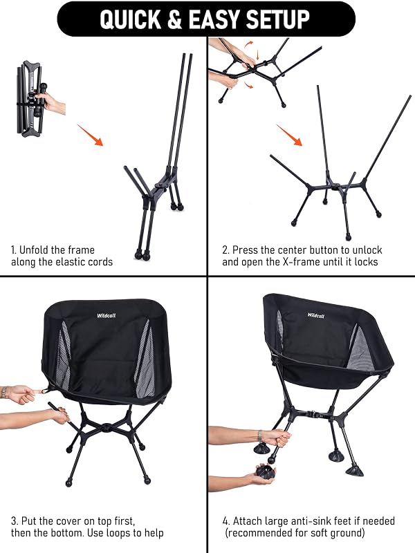 WildCall Lightweight Folding Camping Chair Quick Setup Frame by WildCall - Used condition - Image 5