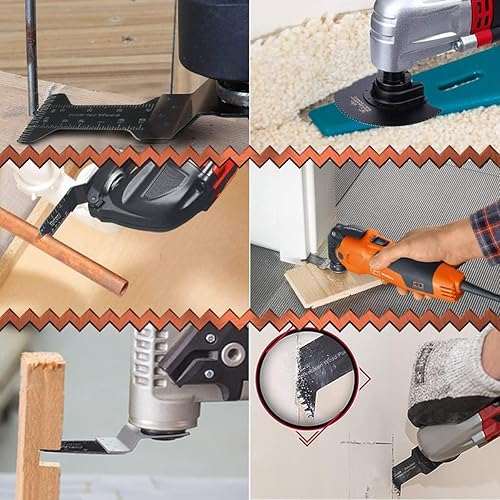 Miniatura 5 de SupKing 24 hojas de sierra oscilantes, kits de cuchillas multiherramientas profesionales de titanio para metal y madera, cuchillas multiherramienta