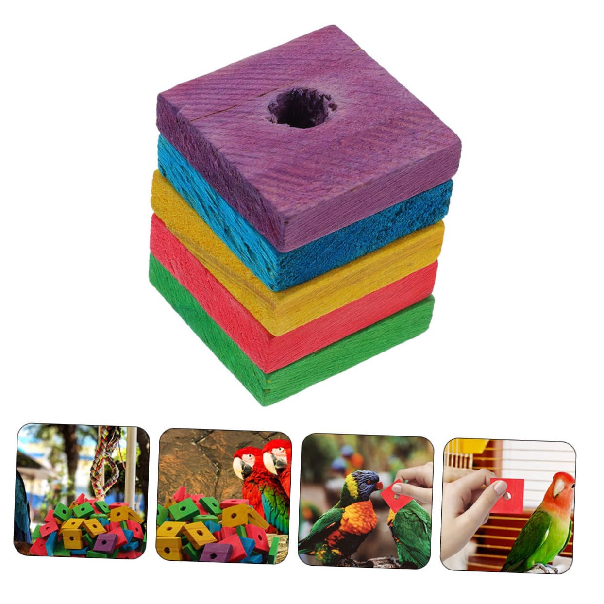 COLLBATH 250stücke Papageien Holzspielzeug Kauspielzeug Für Vögel Nagehilfe Zahnpflege Holzscheiben Für Kreative Spielmöglichkeiten Käfigen
