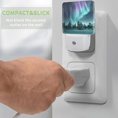 Miniatura 5 de Aurora Forest - Luz nocturna para enchufar a la pared con sensor de atardecer a amanecer, lámpara LED de ahorro de energía para hombres, mujeres,