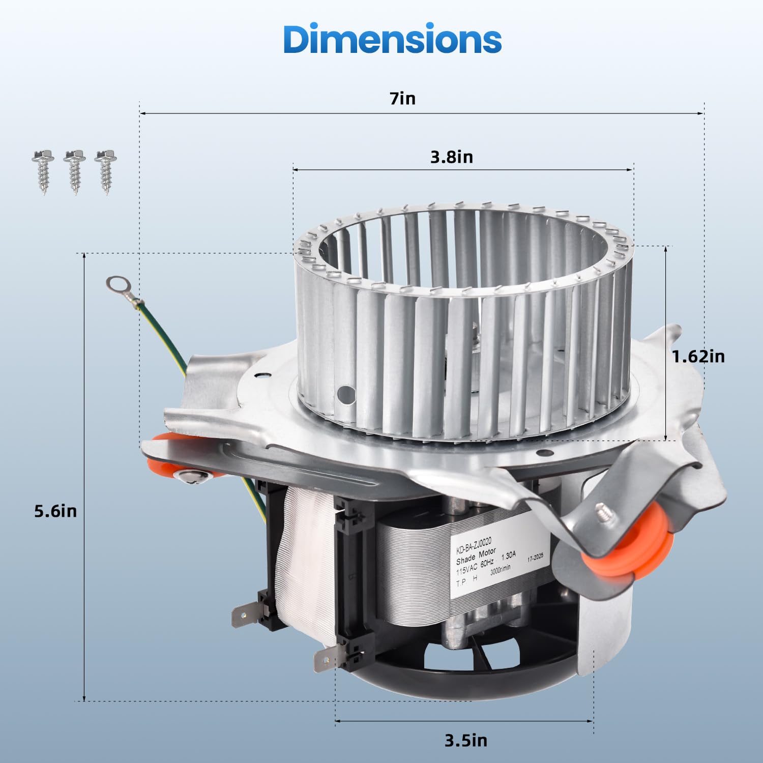 HC21ZE122A, J238-112-11202 Furnace Draft Inducer Motor Kit Compatible with Carrier, Bryant, Payne, and Day & Night Models 326634-401, 347822-763 Exhaust Venter Motor, with Mounting Bracket