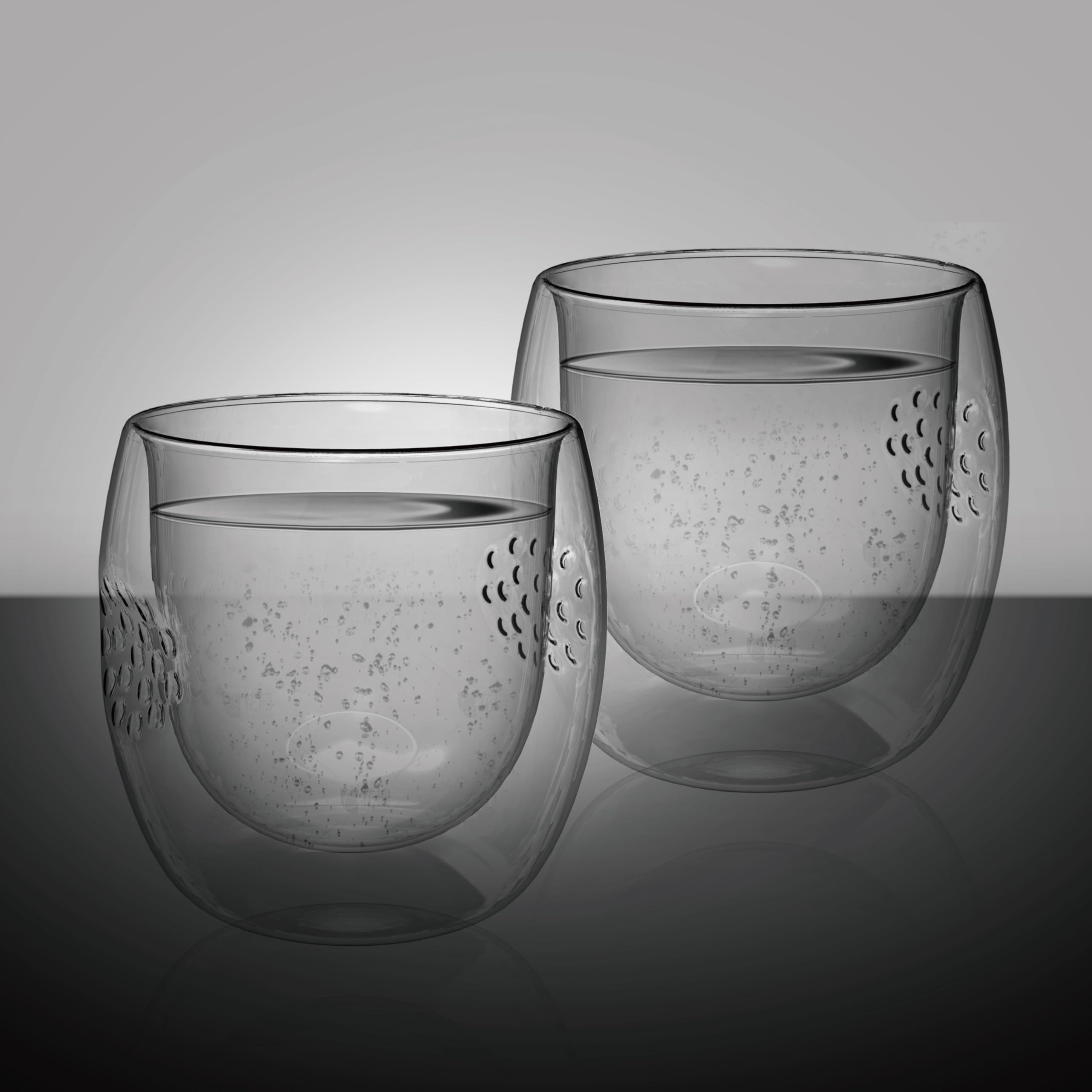 Kadum Set 6 Bicchieri Da Caffè A Doppia Parete 300 Ml | Bicchieri Termici In Vetro Borosilicato Soffiato A Mano, Con Piattini, Confezione Regalo
