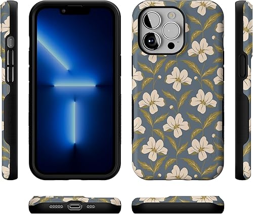 Vista 344 de Casely iPhone 13 Pro Case Compatible with MagSafe Blue Marble Case