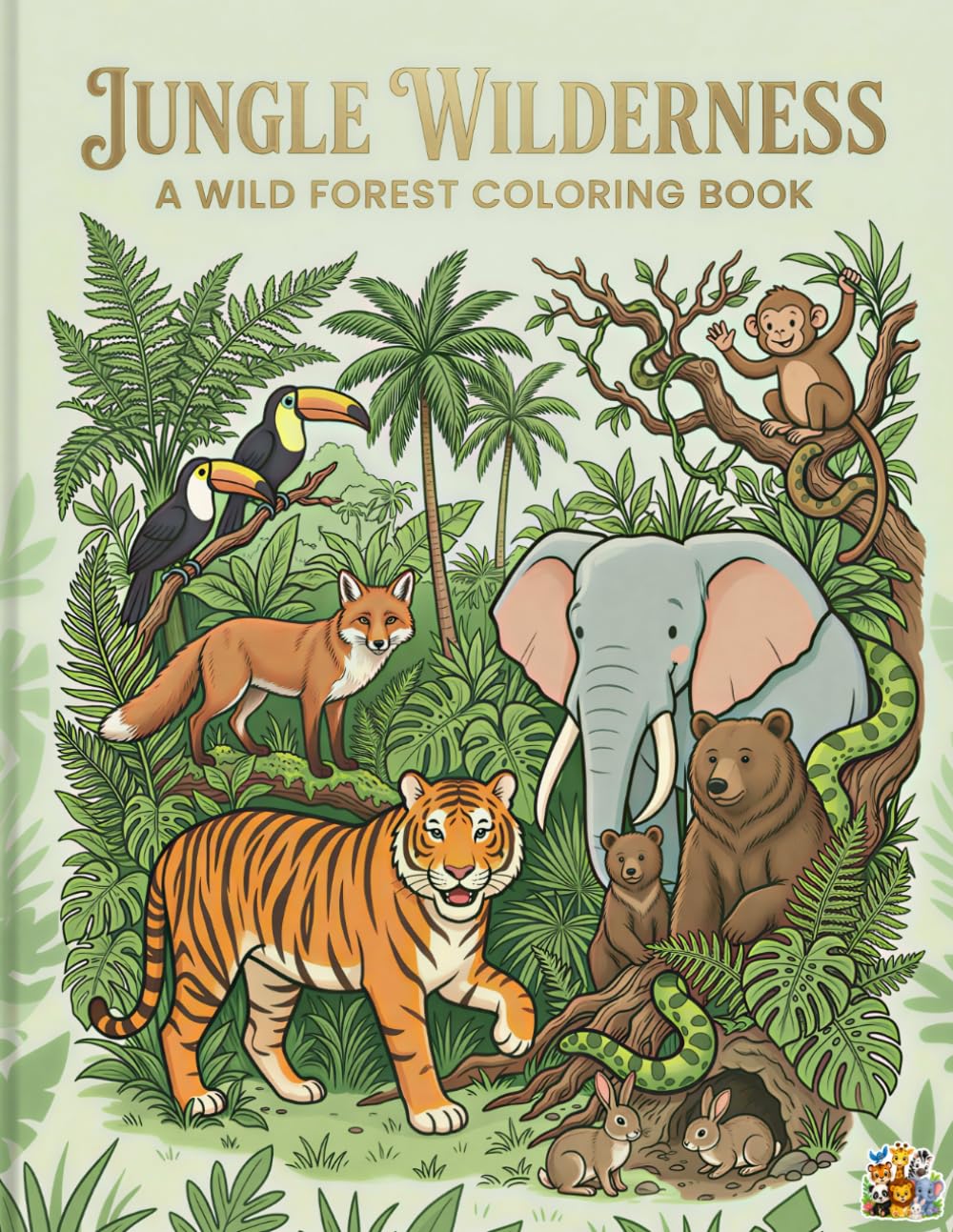 Jungle Wilderness Coloring Book: Cute Jungle Animals Coloring Book for Kids (Kids Coloring)