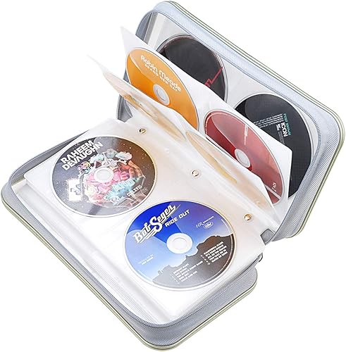 Miniatura 6 de Wismart - Cartera para CD y DVD, capacidad de 96 grados, resistente, resistente, almacenamiento de DVD, carcasa dura, soporte para disco de CD,