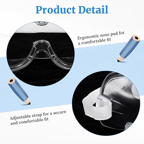 Miniatura 4 de 2 gafas de seguridad, protector facial transparente para ducha, gafas de cebolla, gafas protectoras, extensión de pestañas ajustable, protector de