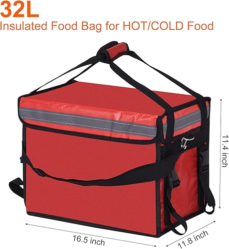 Miniatura 9 de PATIKIL Bolsa aislada para pizza XXXL, bolsa térmica de 19.7 x 15 x 15 pulgadas con divisor, bolsa térmica de catering para alimentos