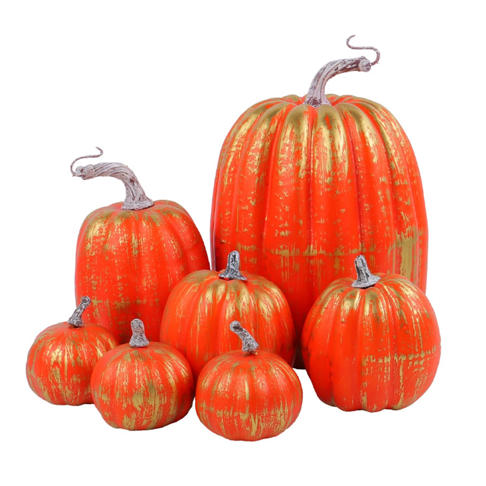 carotoe Thanksgiving Pumpkins Figurine Art Statue Decorative Ornament for Home Festival Dining Table Decoration Faux Pumpkins Display