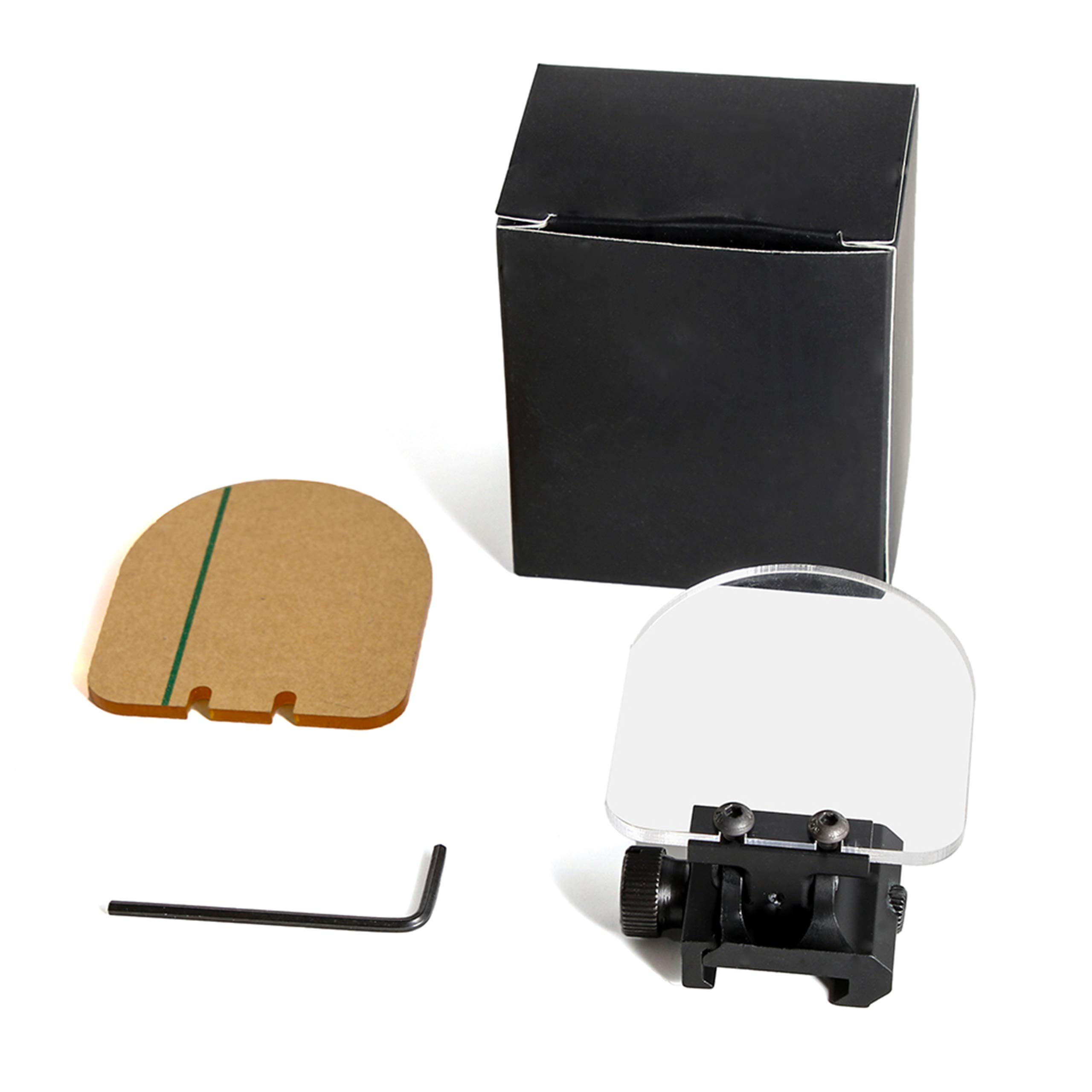 Protector para Lente de Airsoft Pack 2 Cristales + Llave Allen Cubierta Mira Rifle a Prueba de Balas Plegable Tapa Mira Holografica y Telescopica Pantalla Ajustable Alcance