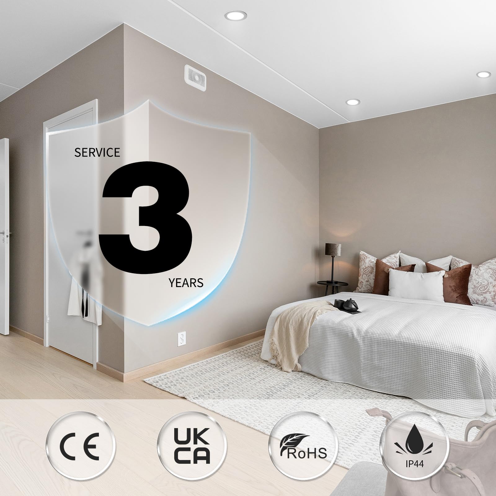 Lote de 20 focos LED empotrables (7 W, foco de baño, IP44, blanco cálido, blanco neutro/blanco frío, 3000 K, 4000 K/6000 K, focos LED de techo para cocina salón, agujeros Ø95-110 mm