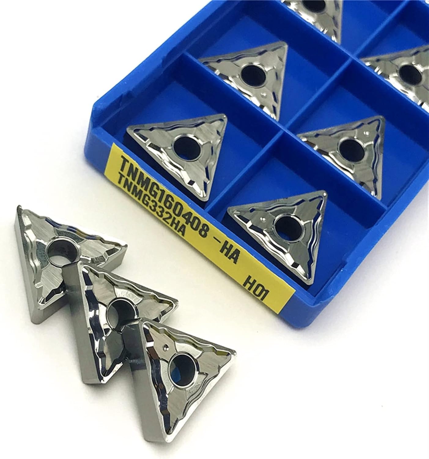 10PCS External Turning Tool Aluminum Turning Inserts Cutting Tool CNC Aluminum Lathe Tools (Angle : TNMG160408 HA H01)
