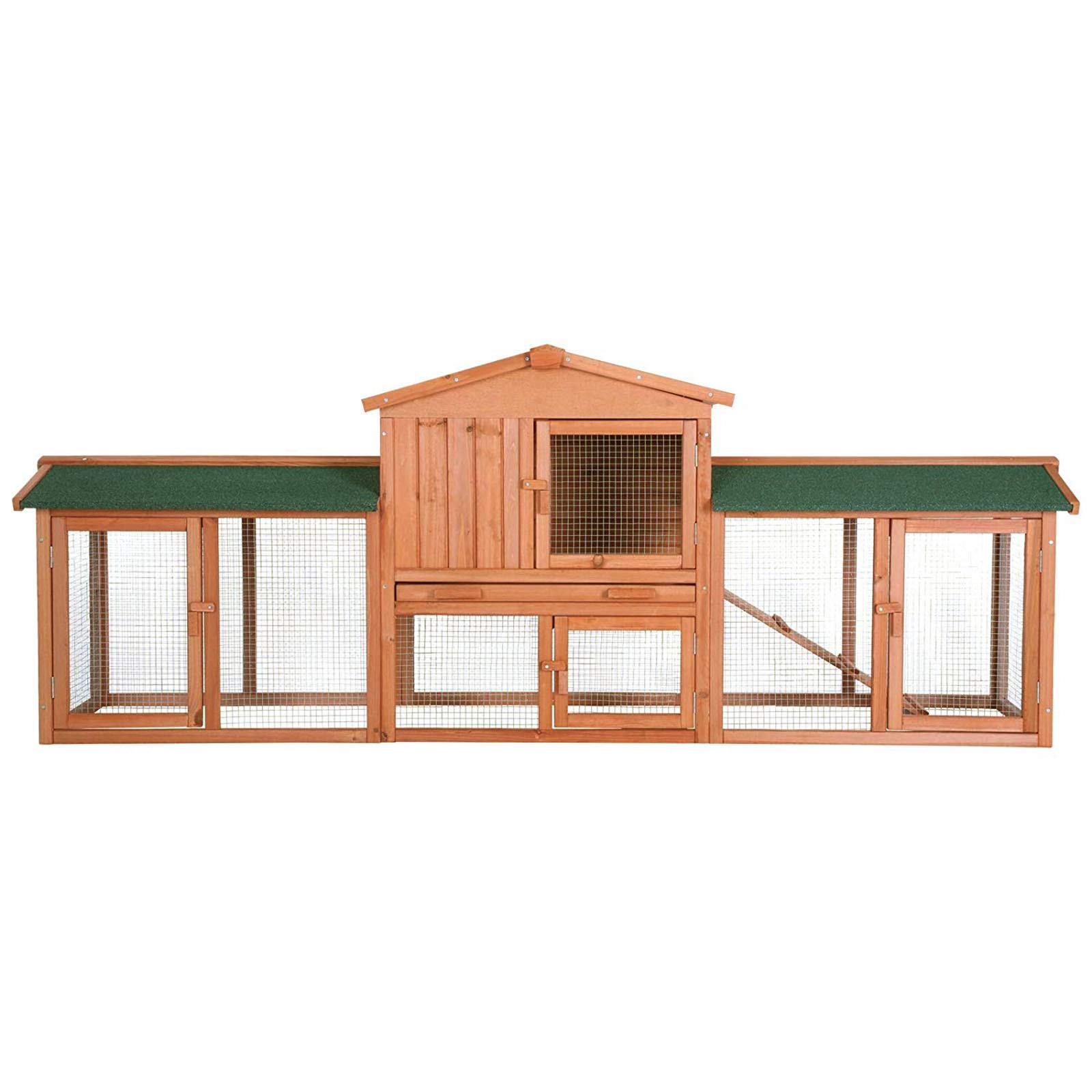 lionto Conejera de Madera caseta Exterior para Mascotas pequeñas cobertizo 212x52x85 cm