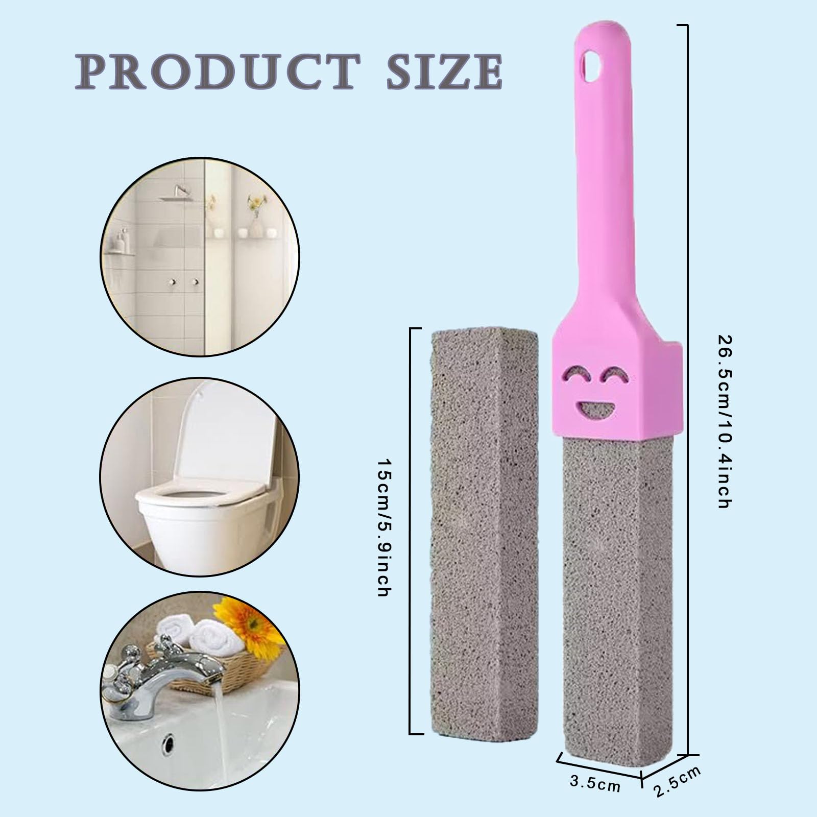Bimsstein Toilettenreiniger Set – 3 Stück Mit Griffen, Für WC, Grill, Dusche