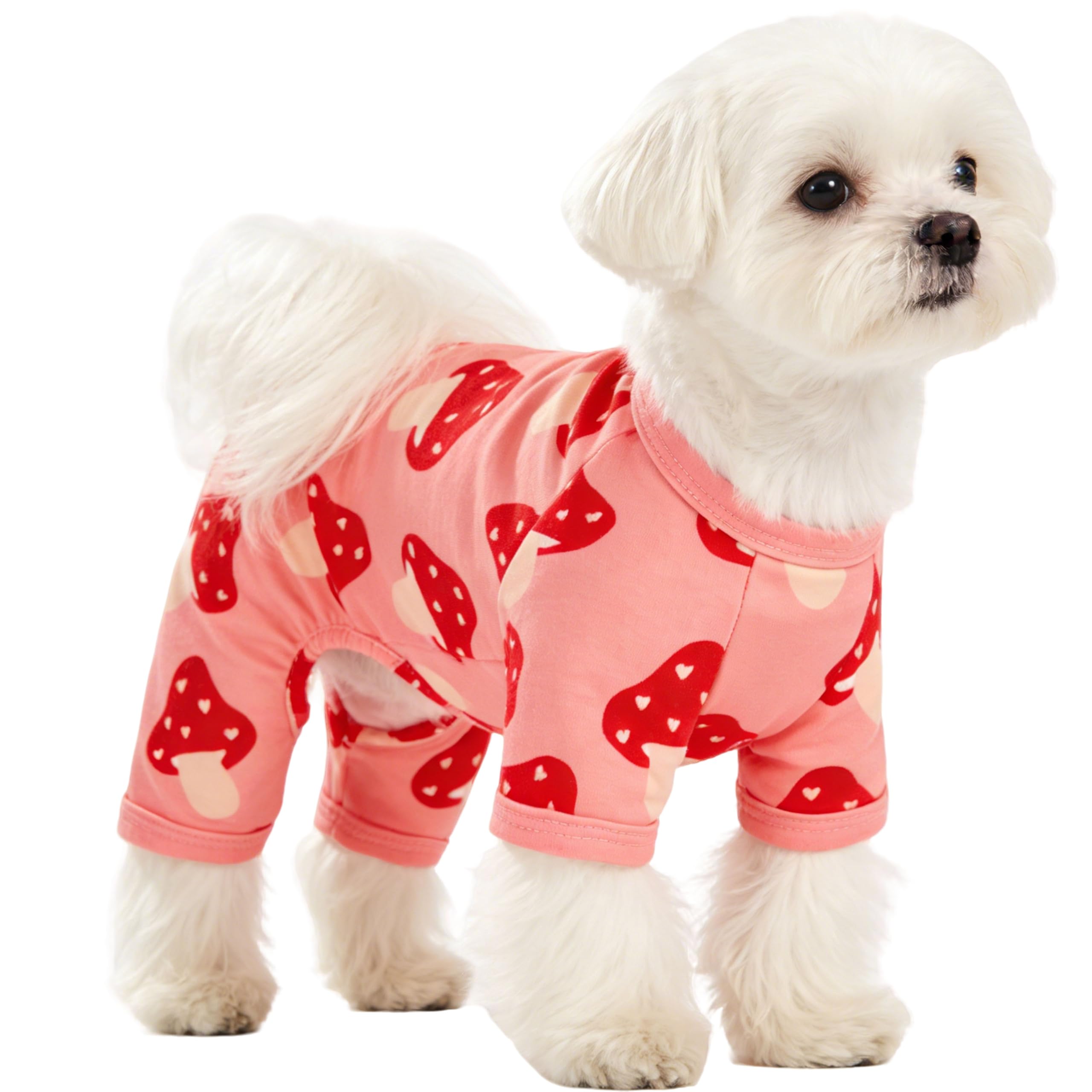 Dog Summer Pajamas Onesie Soft Breathable Puppy Jumpsuit Lightweight Dog Clothes for Small Medium Dogs Cat Pet Clothes(Pink Leopard, X-Small) — view 11