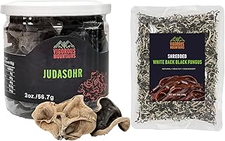VIGOROUS MOUNTAINS Dried Woodear Mushrooms 2oz and Shredded Dried Woodear Mushroom 6oz