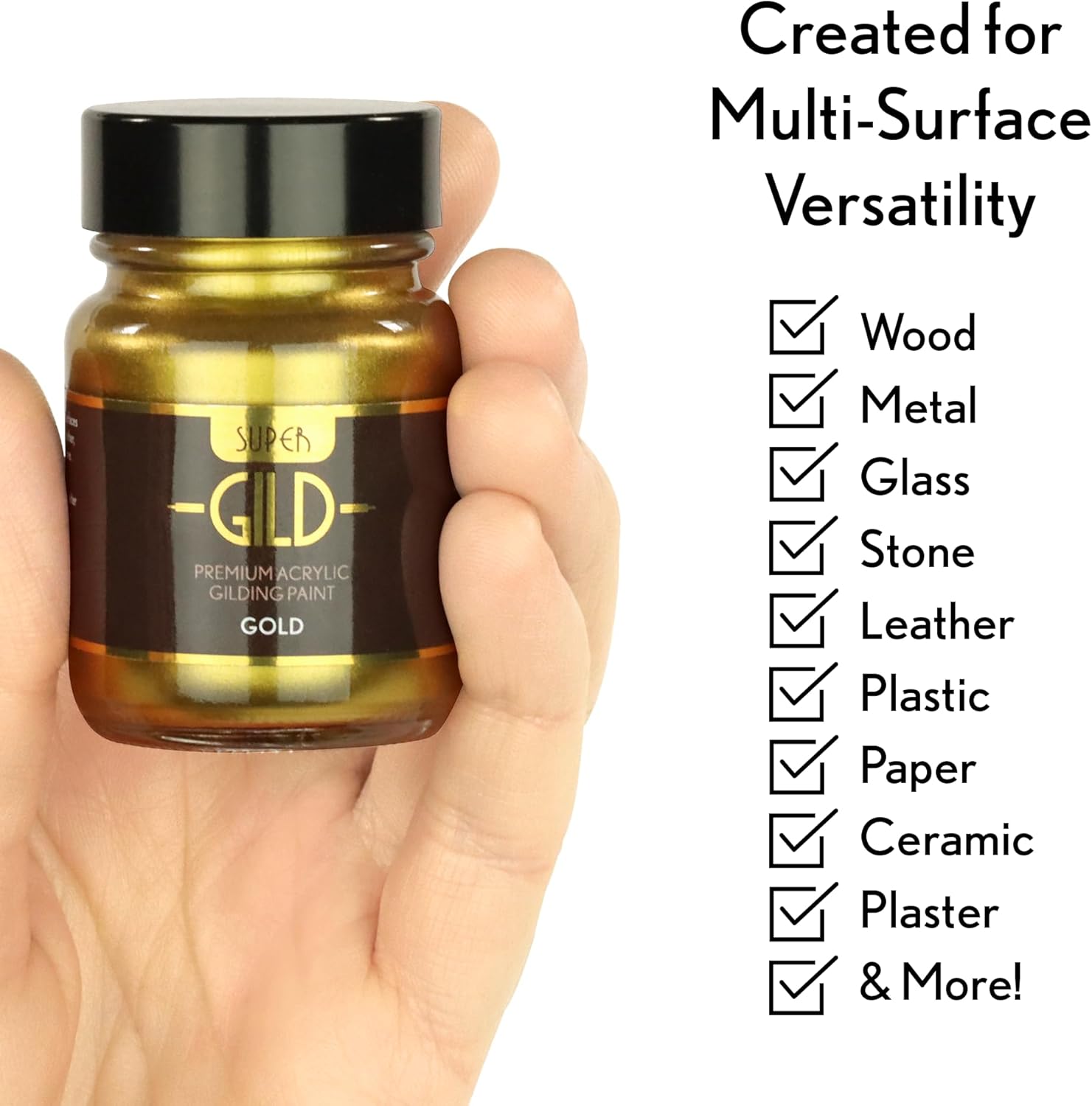 Super GILD Burnt Copper Acrylic Paint - High Pigment Metallic Enamel for Wood, Metal, Ceramics, Glass, Plastic, Canvas & More - Water-Based, Non-Tarnish Finish - 30ml