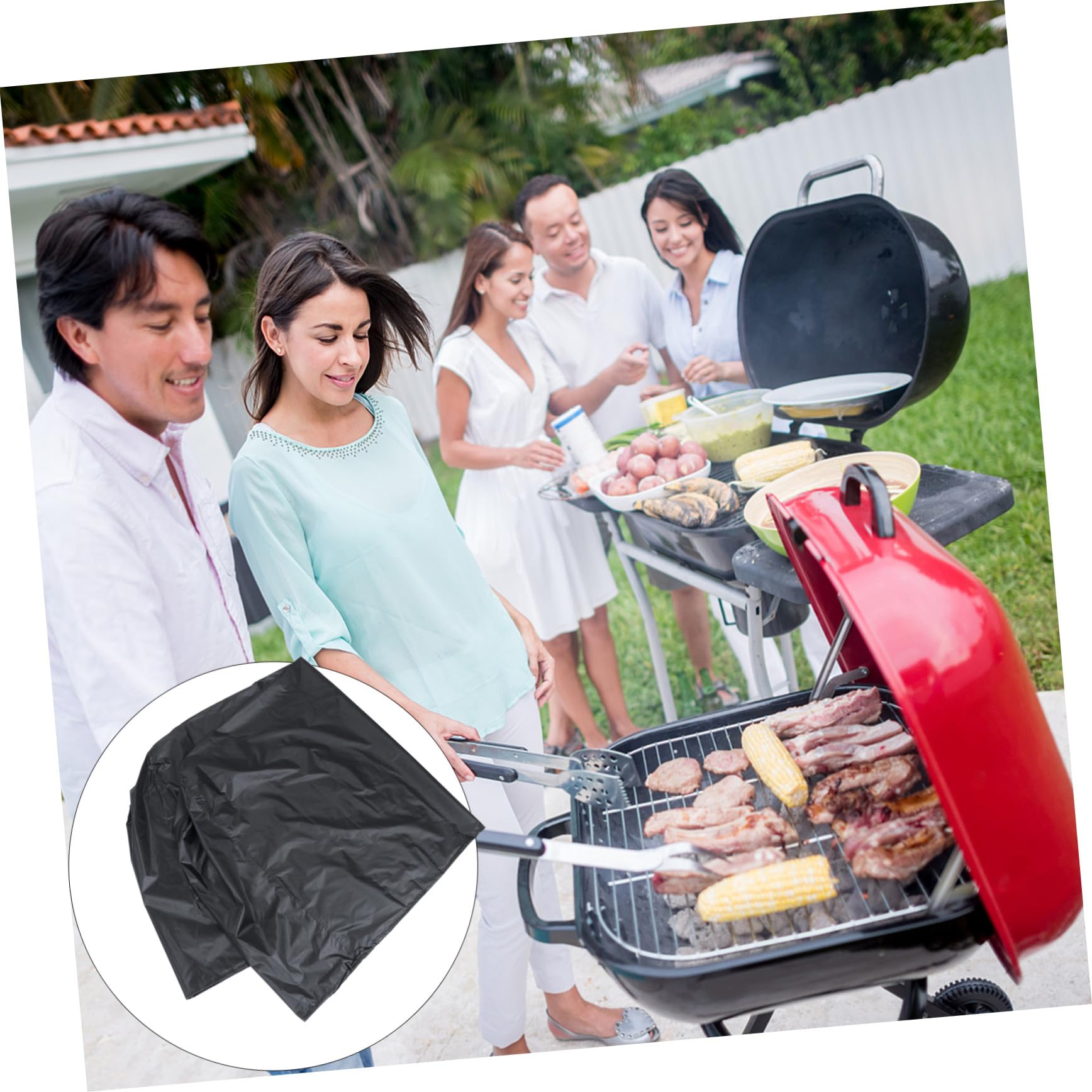 SUPVOX Funda Protectora para Parrilla de Barbacoa Funda para Horno de Exterior de Poliéster para Cubrir y Proteger la Parrilla del Polvo la Humedad Rayos UV