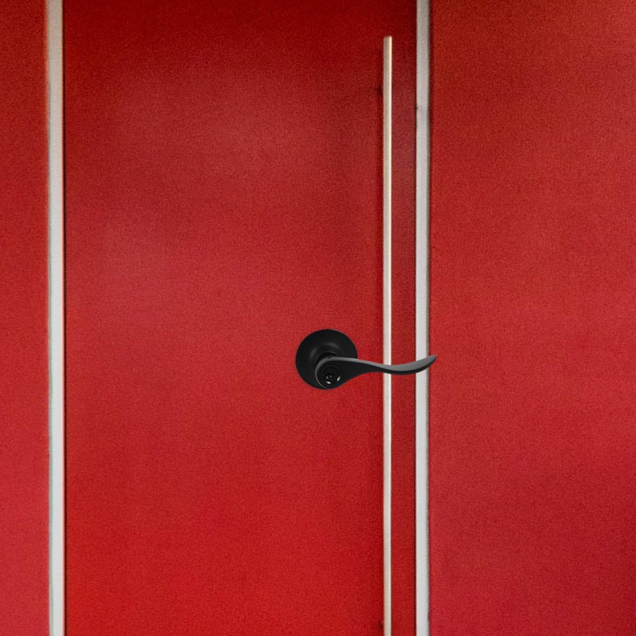 Door Lever Handle Lock for Bedroom and Bathroom, Black Finish, Privacy Lock, Compatible with Standard Interior Doors,