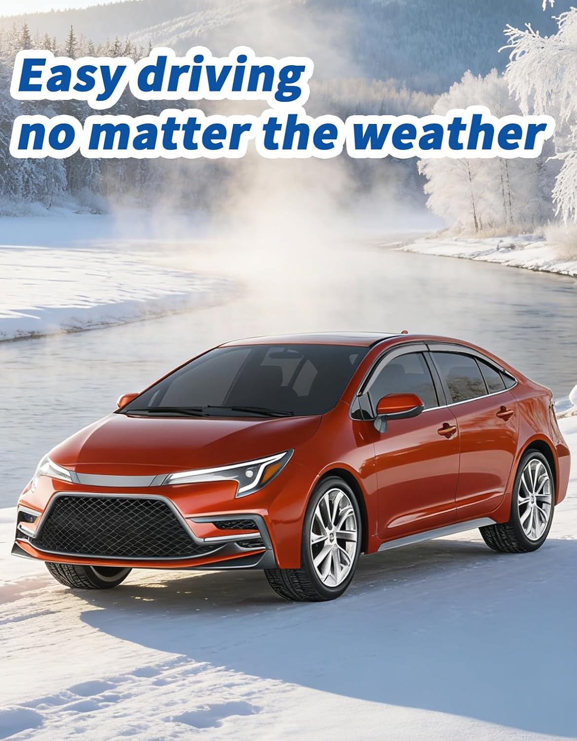 6-PCS Extra-Thick Rain Guards Fit for 2019-2026 Toyota Corolla Sedan L LE SE XLE XSE FX Extra Durable Tape-on Window Rain Guard Window Deflectors Vent Shades Window Visor Vent Visors Exterior