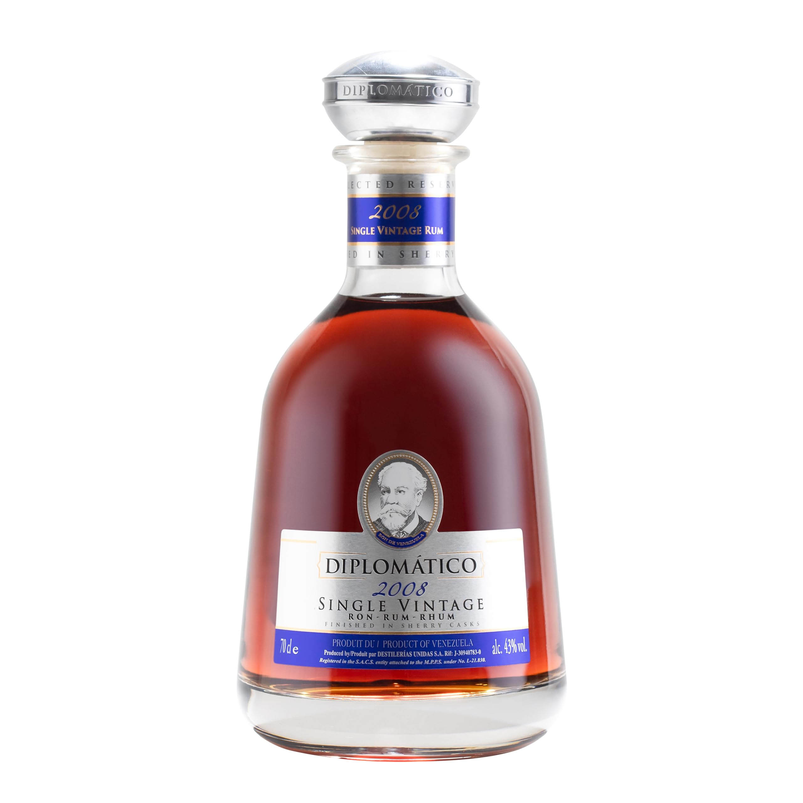 Diplomático Single Vintage 2008 700 ml - Ron 43% Volumen de Alcohol