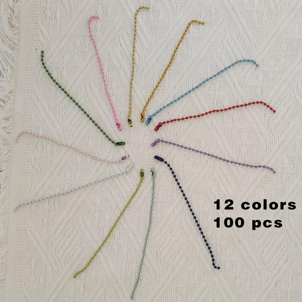 100 Pcs Ball Beads Chain, Dog Tag Metal Small Chain, Metal Hanging Chains Necklace, Metal Ball Bead Chain for Crafts Hanging Decoration(Mixed Color) - Image 6