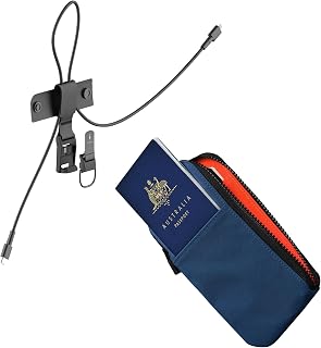 Zip Travel Wallet and HUB USB Lanyard - RFID Passport Holder - Self Locking Zipper - Tear Resistant Material, Type-C to USB-C Connector Cable, 60W USB C Charger Cable with Magnetic Clip 3 - ft