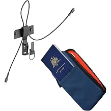 Zip Travel Wallet and HUB USB Lanyard - RFID Passport Holder - Self Locking Zipper - Tear Resistant Material, Type-C to USB-C Connector Cable, 60W USB C Charger Cable with Magnetic Clip 3 - ft