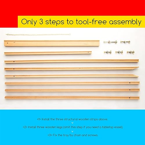 Miniatura 4 de MEEDEN Soporte de caballete de boda de madera de haya, altura máxima de 64 pulgadas, soporta hasta 40 pulgadas11 libras, trípode de madera para