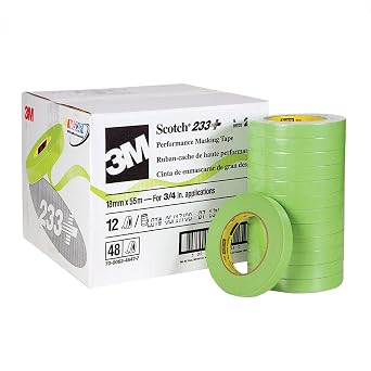 3M Scotch Performance Masking Tape 233+, 26334, 18 mm x 55 mm, 48 Rolls