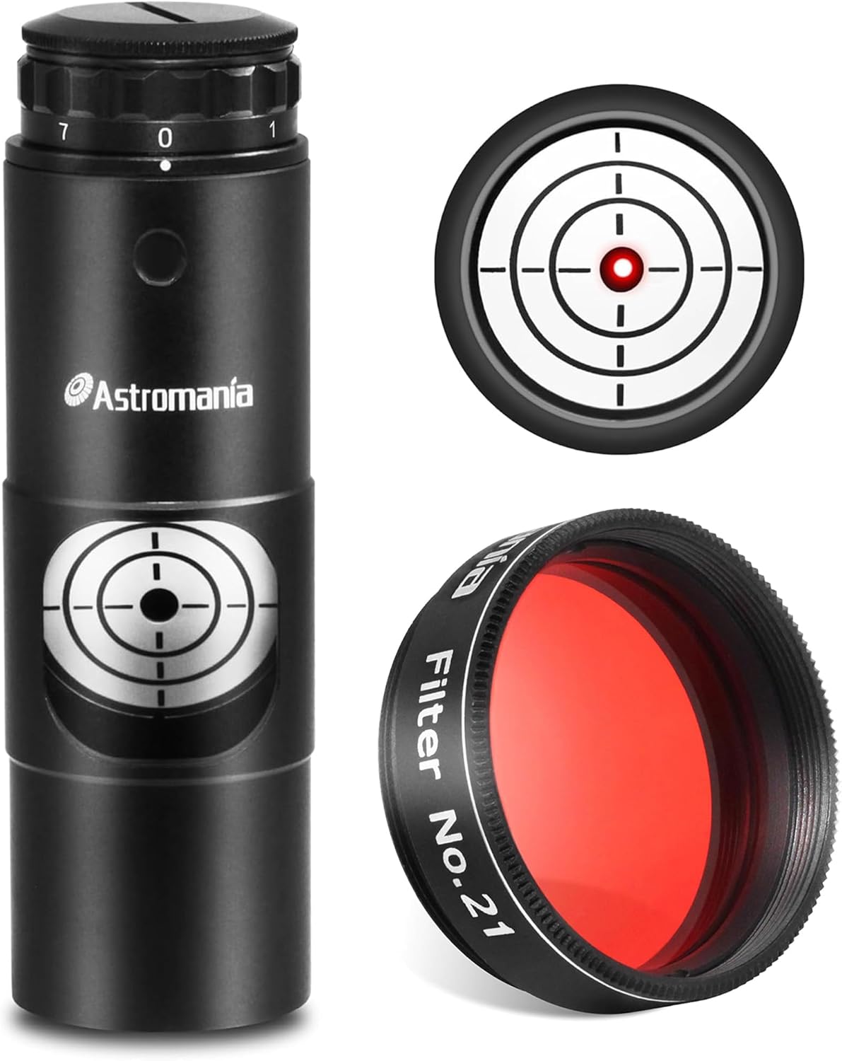 Astromania 1.25" Color/Planetary Filter - #21 Orange - Bundle with - Laser Collimator Alignment 1.25 Inch