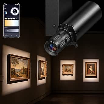 Glendan LED Picture Light: Adjustable Aperture with Zoomable Projection, High CRI, Flicker-Free, Smart Control for Art and Exhibitions