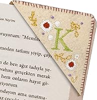 Vista 40 de Marcapáginas de esquina bordado, marcapáginas personalizadas con 26 letras de diseño de triángulo de fieltro, bordado y hecho a mano para tu placer
