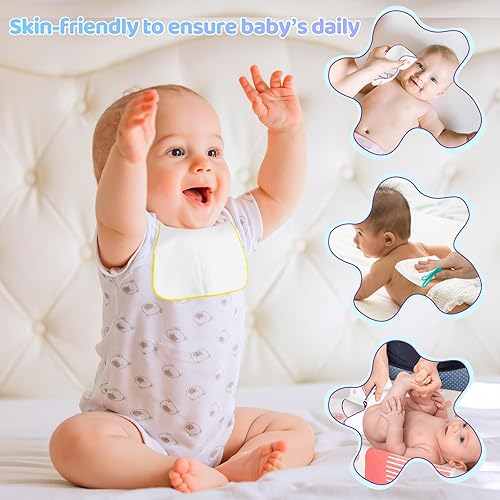 Miniatura 7 de Paquete de 54 toallitas de franela para bebé, toallitas reutilizables para bebé con dispensador de toallitas verdes mejoradas, toallitas de tela