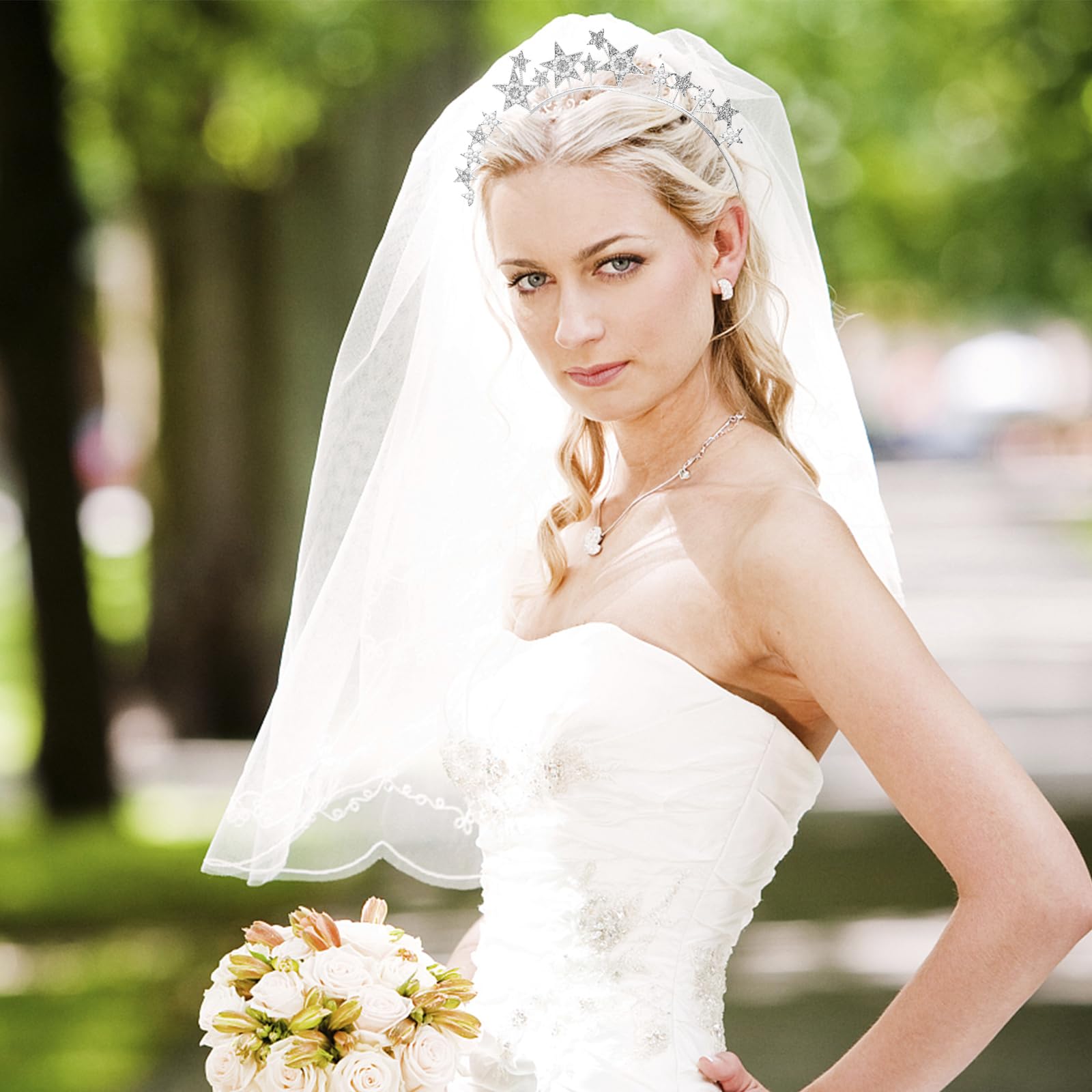 Amazon.com : Star Halo Crown Silver Headpiece, Rhinestone 