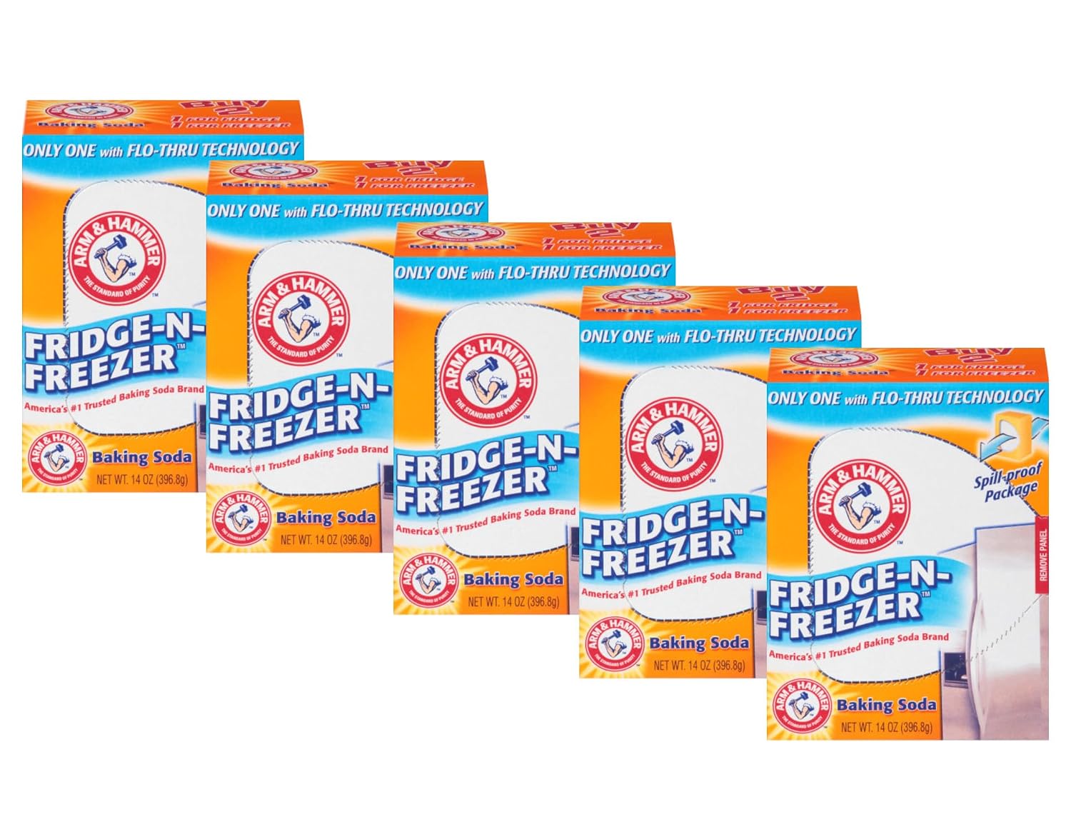 Arm & Hammer Fridge-N-Freezer Baking Soda,14 oz (Pack of 5)