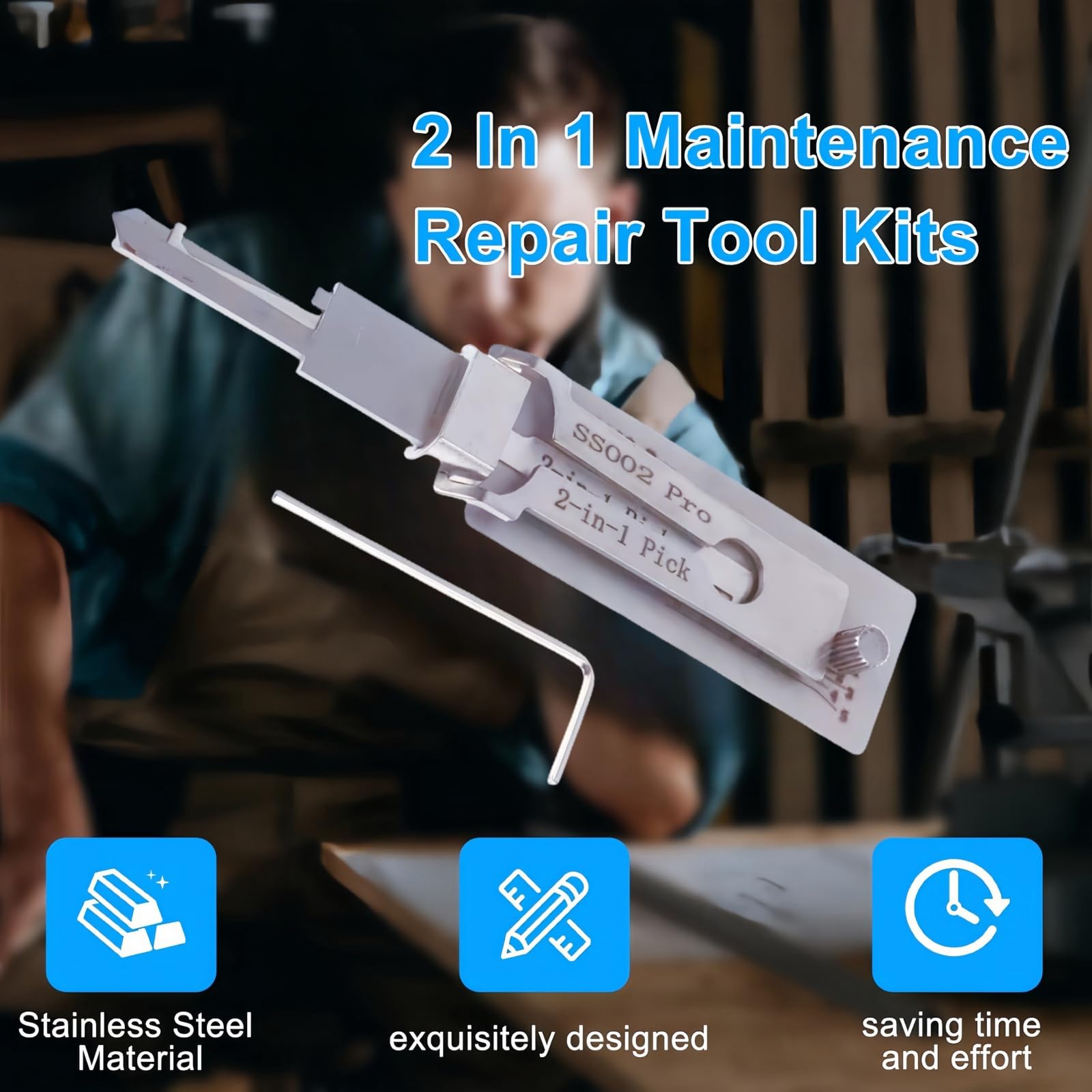 Master 2-in-1 Schloss-Decoder & Pick-Set – Professionelles Picking-Werkzeug-Set für Auto-Enthusiasten (SS002 Pro)