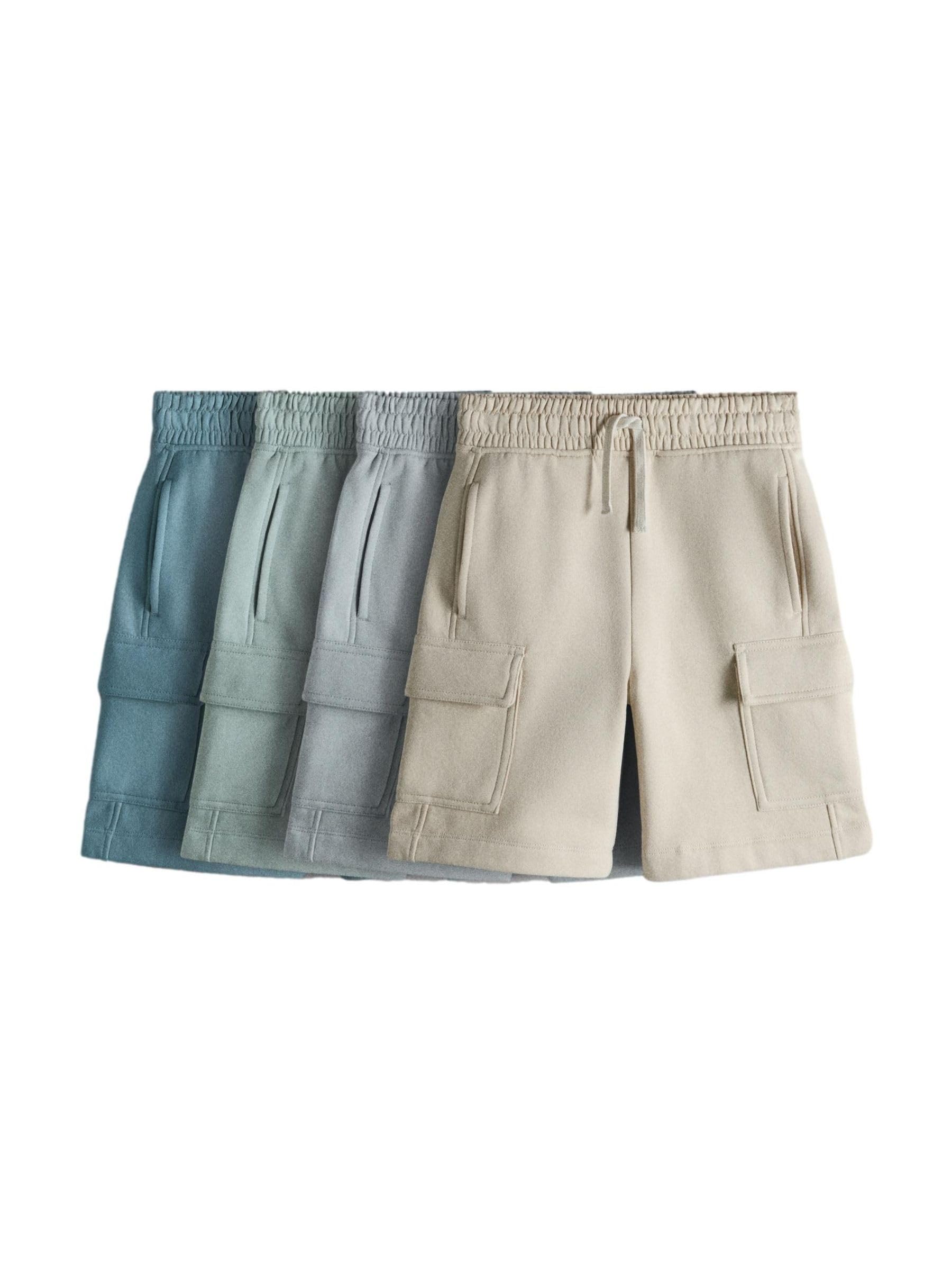 THE SET Niños Pack de 4 Pantalones Cortos de chándal con Bolsillos de Punto