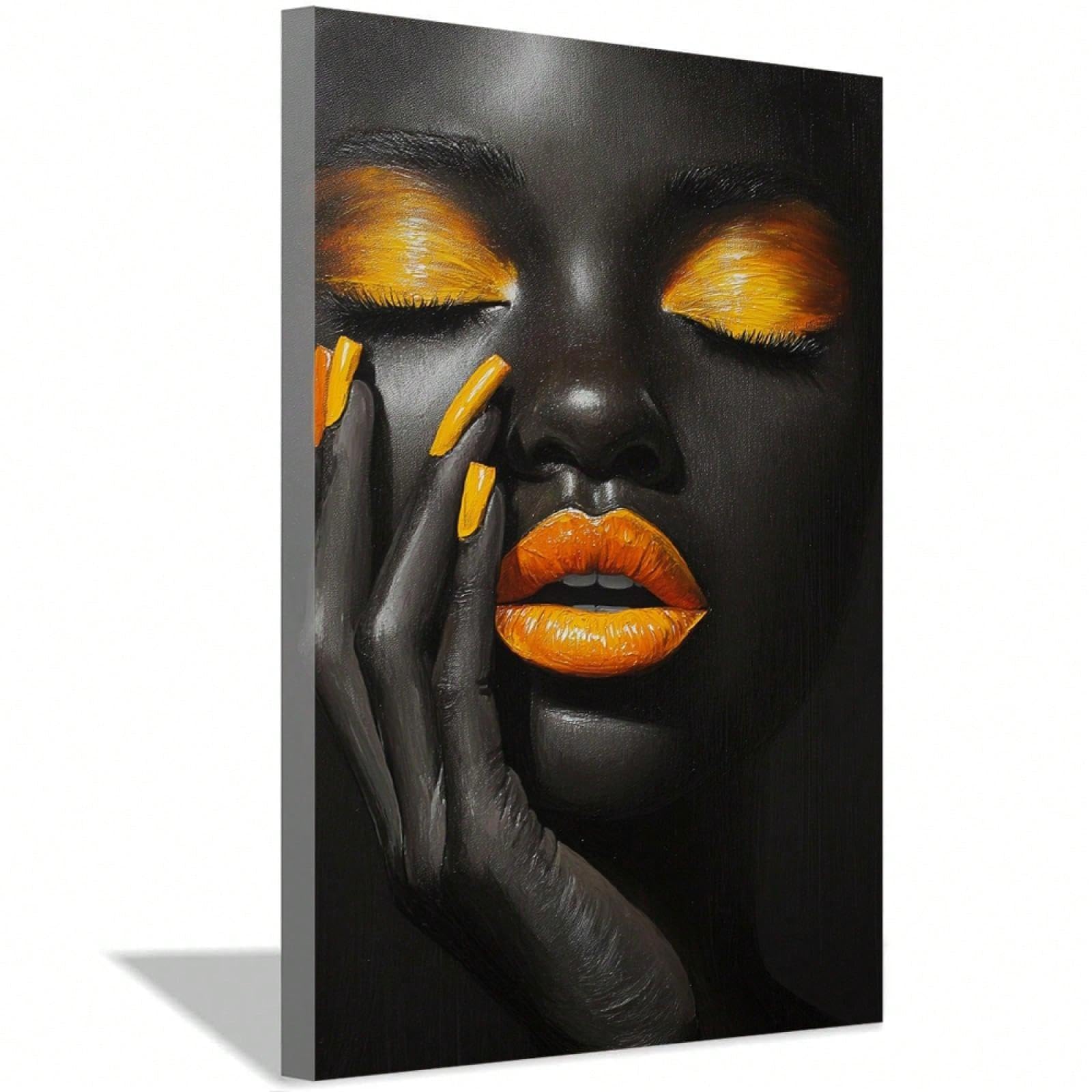 Afrykańska kobieta płótno sztuka ścienna kobieta drukuje plakaty obraz afryka dziewczyna obrazy do sypialni salonu wystrój domu 40 x 60 cm (16 x 24 cale) bez ramki