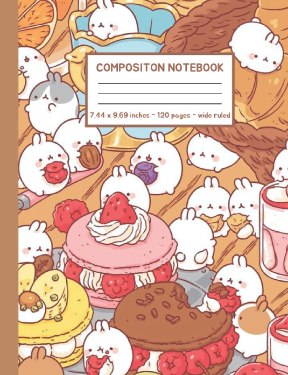 Composition Notebook: Rabbit Molang With Pastry Lined Page: Notebook for Students, Teachers, School, College
