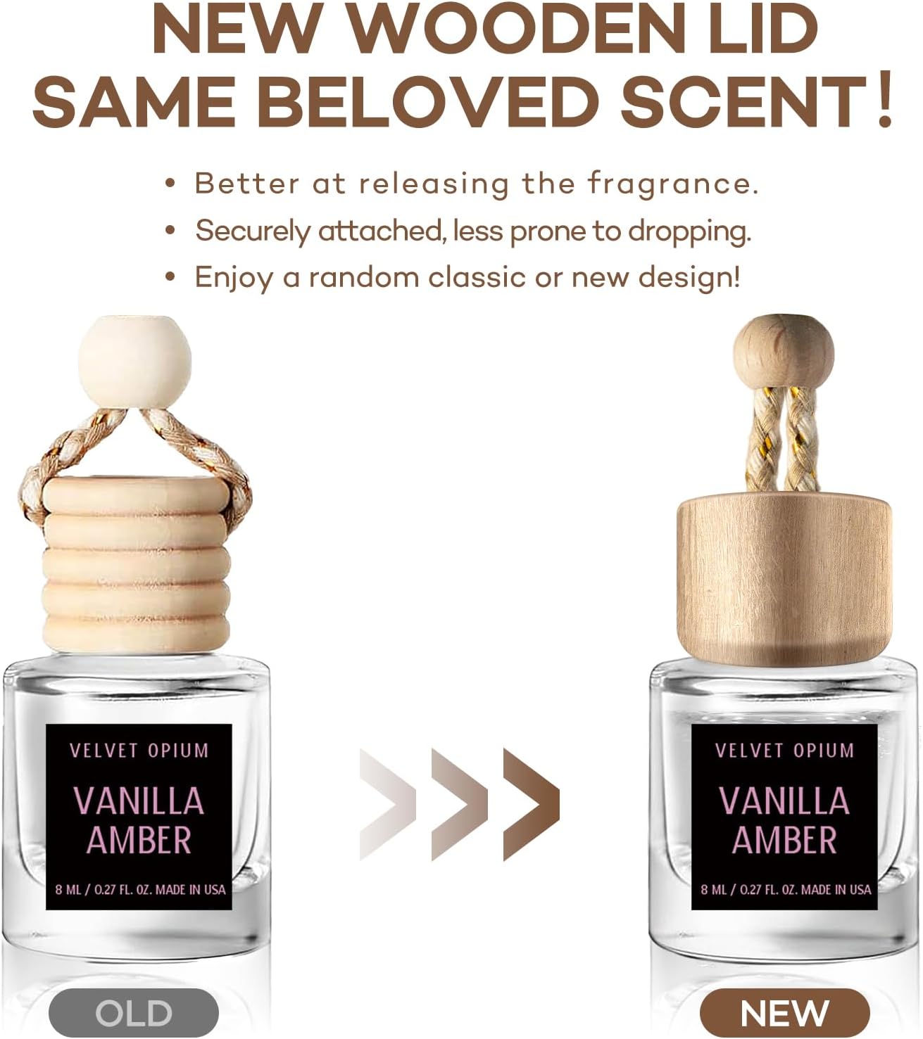 C Classy Hanging Car Air Freshener 2 Pack, Vanilla Amber Essential Oil Diffuser, Long-Lasting Fragrance, Cute Glass Bottle Car Accessories for Women & Men, Made in USA