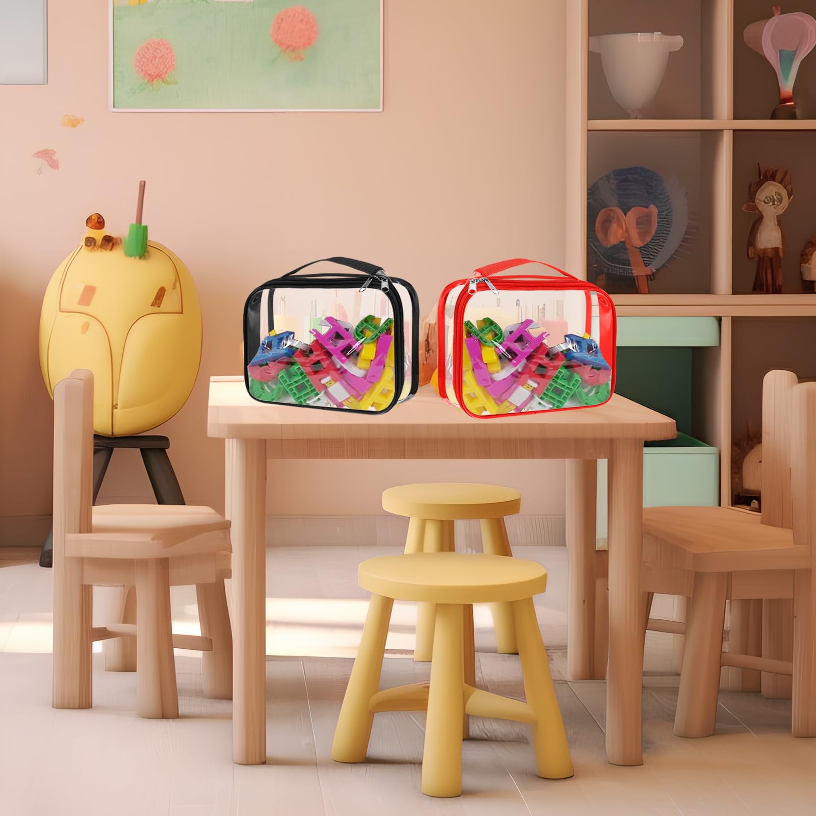 16 bolsas de almacenamiento de juguetes con cremallera, bolsas de plástico impermeables de PVC, organizadoras de plástico, bolsas organizadoras transparentes para juegos de mesa, bloques de