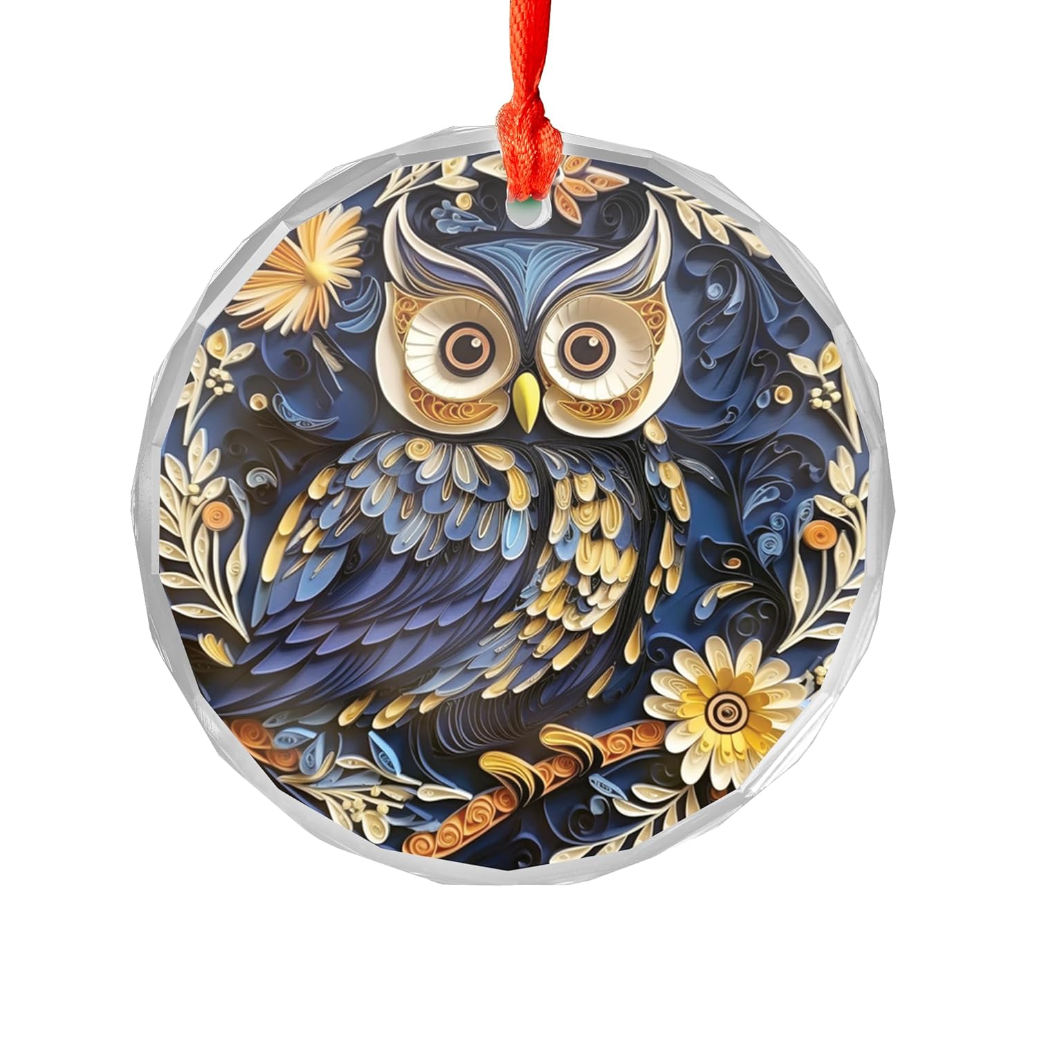 KoiDecor Owl Glass Ornament, Owl Christmas Ornament, Car