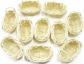 Doll House Miniature Handmade 10 Small Oval Wicker Basket #B Supply Charms A - 8048